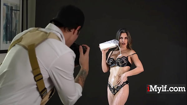 Curvy MILF enjoys sensual milk play & passionate doggy style in steamy photoshoot